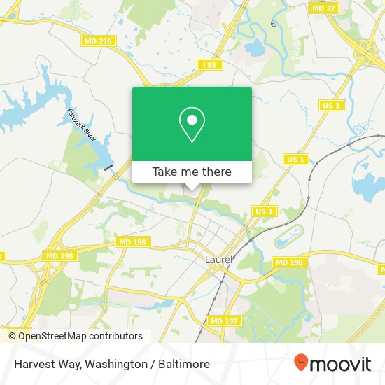 Mapa de Harvest Way, Laurel, MD 20723