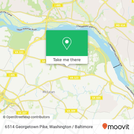 Mapa de 6514 Georgetown Pike, McLean, VA 22101