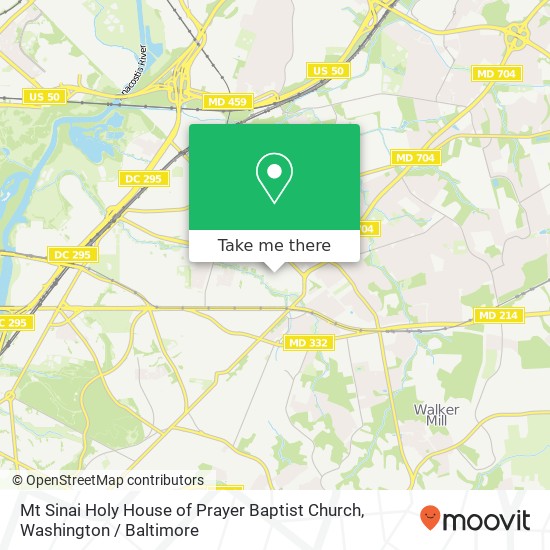 Mapa de Mt Sinai Holy House of Prayer Baptist Church, 5907 Dix St NE