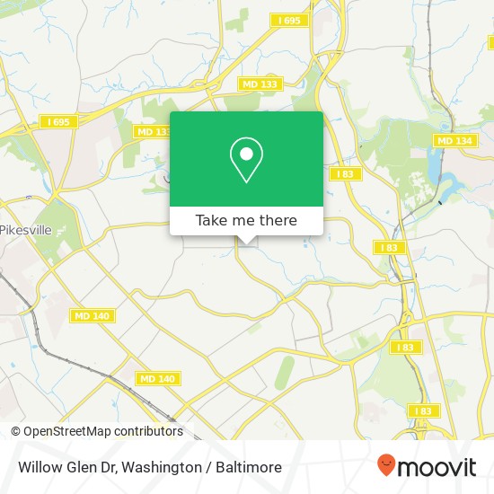 Mapa de Willow Glen Dr, Baltimore, MD 21209