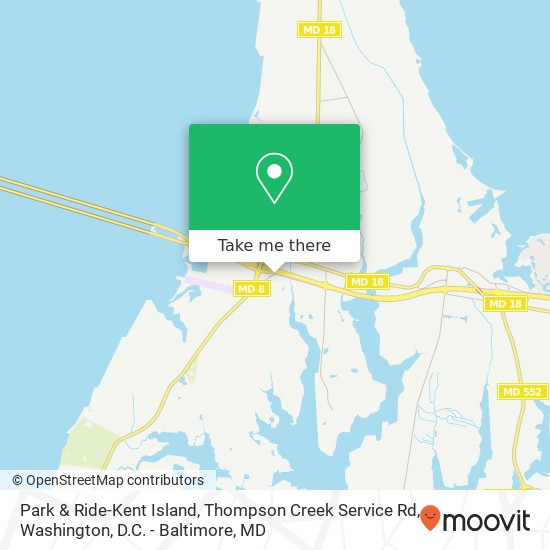 Mapa de Park & Ride-Kent Island, Thompson Creek Service Rd