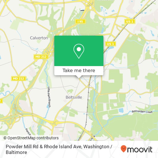 Powder Mill Rd & Rhode Island Ave map