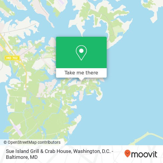 Mapa de Sue Island Grill & Crab House, 900 Baltimore Yacht Club Rd