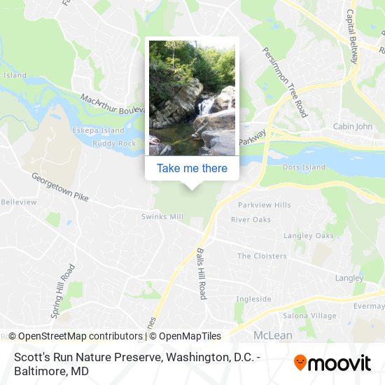 Mapa de Scott's Run Nature Preserve