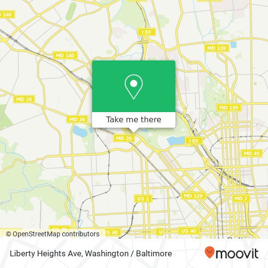 Mapa de Liberty Heights Ave, Baltimore, MD 21217