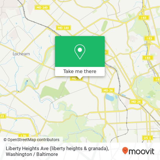 Mapa de Liberty Heights Ave (liberty heights & granada), Gwynn Oak, MD 21207