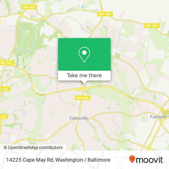 Mapa de 14225 Cape May Rd, Silver Spring, MD 20904