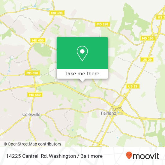 Mapa de 14225 Cantrell Rd, Silver Spring, MD 20905