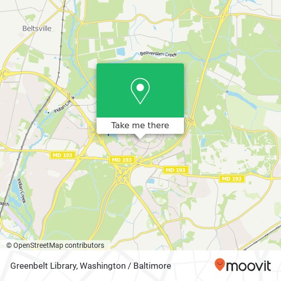 Greenbelt Library map