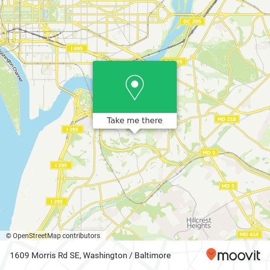 1609 Morris Rd SE, Washington, DC 20020 map