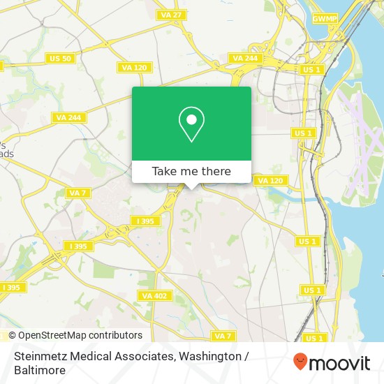 Mapa de Steinmetz Medical Associates, 1225 Martha Custis Dr