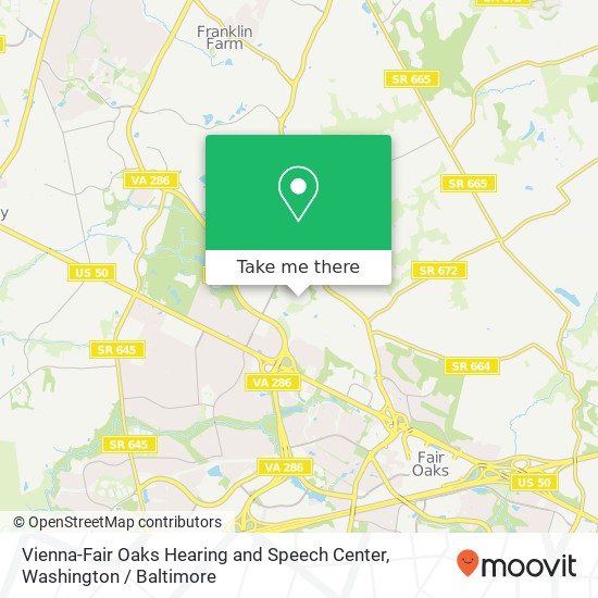 Mapa de Vienna-Fair Oaks Hearing and Speech Center, 3650 Joseph Siewick Dr