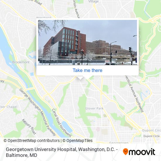 How to get to Georgetown University Hospital in Washington by Bus or Metro?