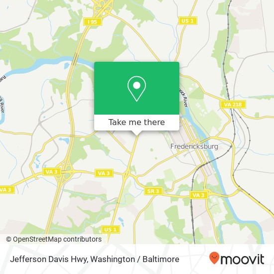 Mapa de Jefferson Davis Hwy, Fredericksburg, VA 22401