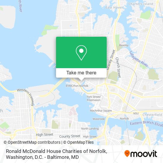 Ronald McDonald House Charities of Norfolk map