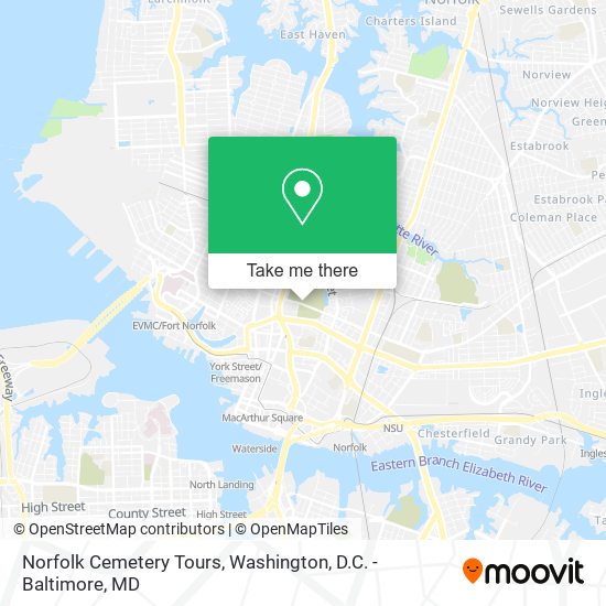 Norfolk Cemetery Tours map