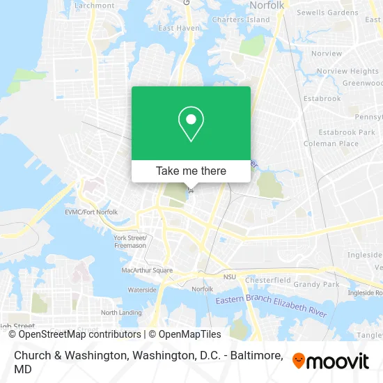 Church & Washington map