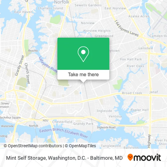 Mint Self Storage map