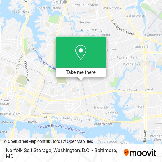 Norfolk Self Storage map