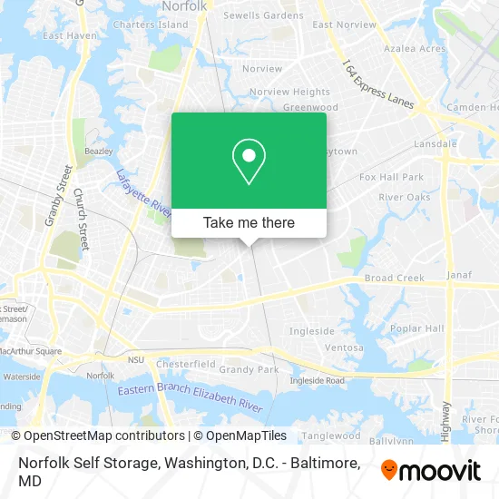 Norfolk Self Storage map