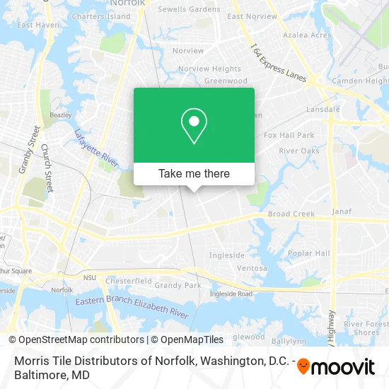 Morris Tile Distributors of Norfolk map