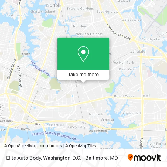 Elite Auto Body map