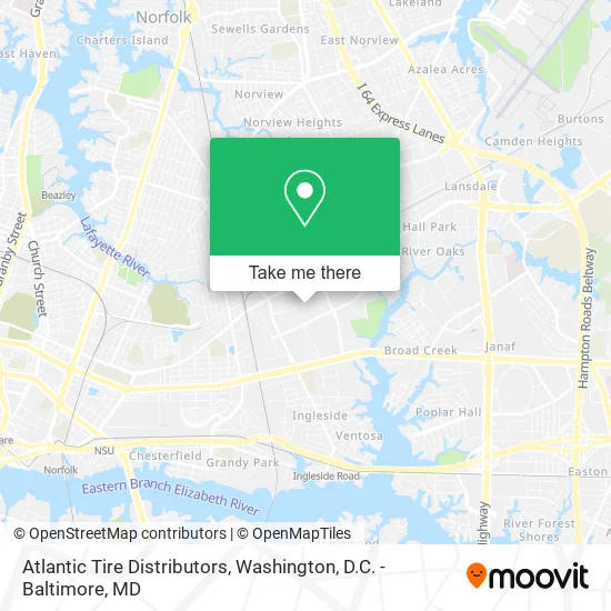 Atlantic Tire Distributors map