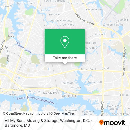 Mapa de All My Sons Moving & Storage