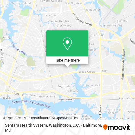 Sentara Health System map