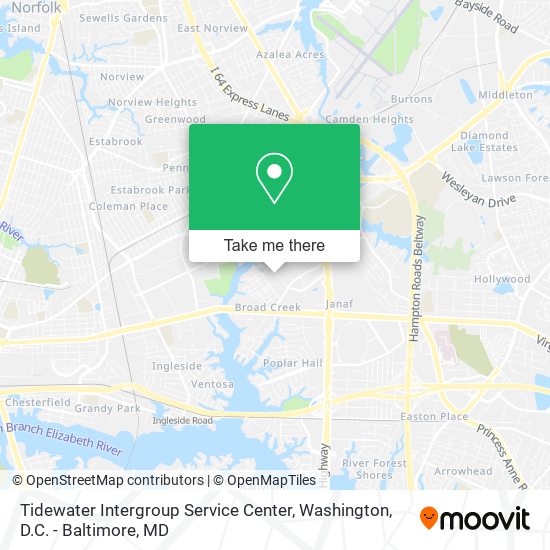 Mapa de Tidewater Intergroup Service Center