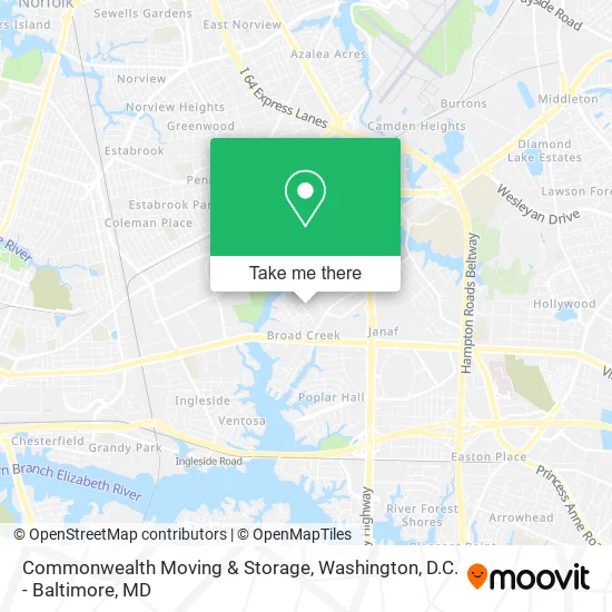 Mapa de Commonwealth Moving & Storage