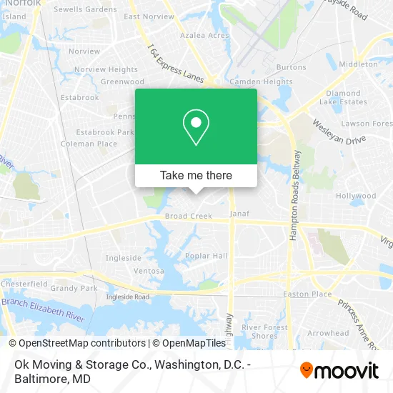 Ok Moving & Storage Co. map