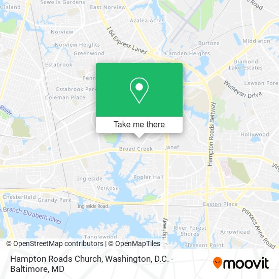 Hampton Roads Church map