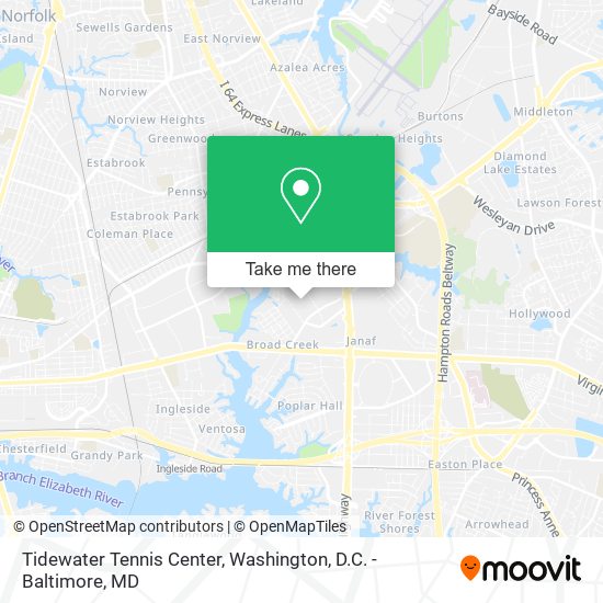 Tidewater Tennis Center map