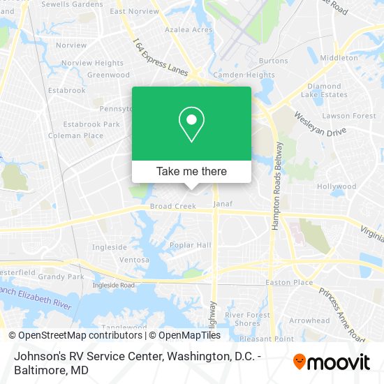 Johnson's RV Service Center map
