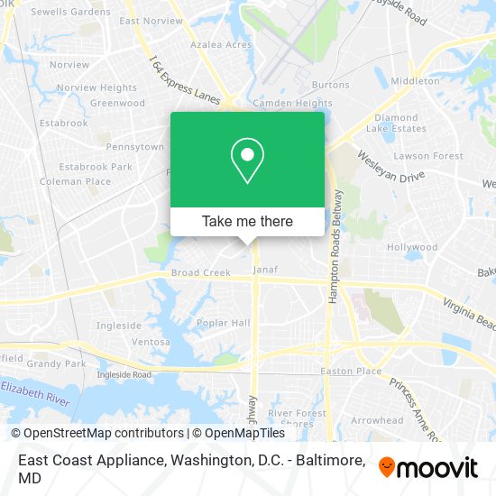 East Coast Appliance map