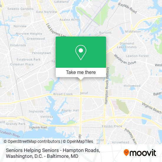 Mapa de Seniors Helping Seniors - Hampton Roads