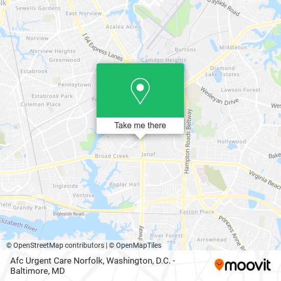 Mapa de Afc Urgent Care Norfolk