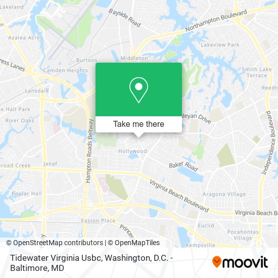 Mapa de Tidewater Virginia Usbc