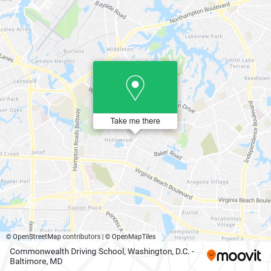 Commonwealth Driving School map