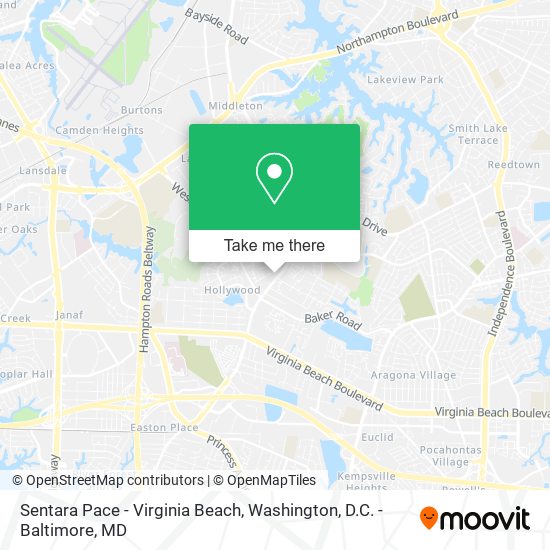Sentara Pace - Virginia Beach map