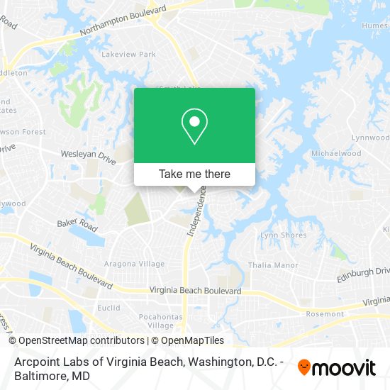 Mapa de Arcpoint Labs of Virginia Beach