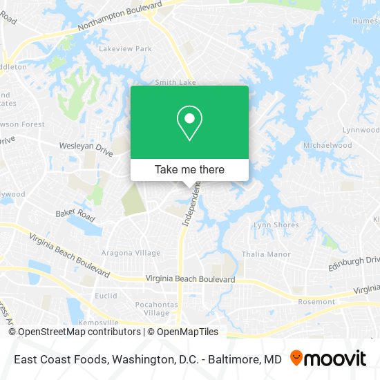 East Coast Foods map