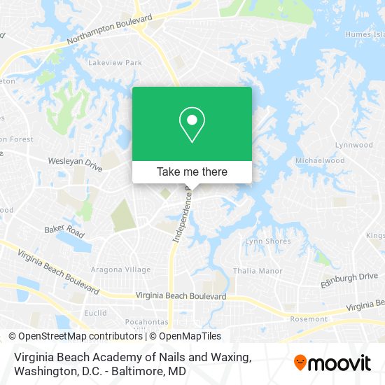 Virginia Beach Academy of Nails and Waxing map