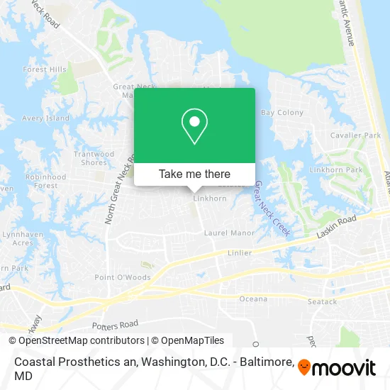 Coastal Prosthetics an map