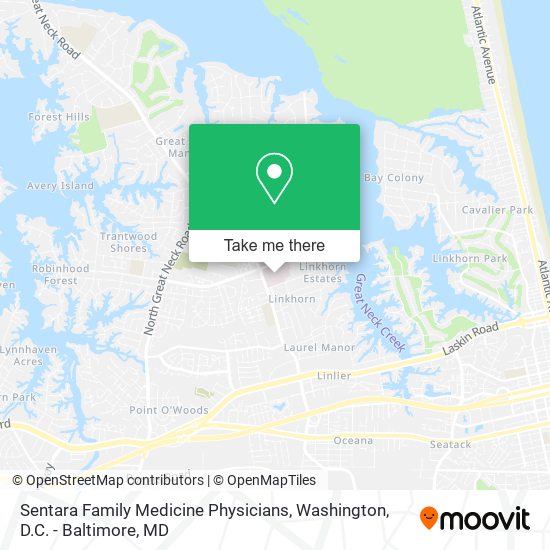 Sentara Family Medicine Physicians map