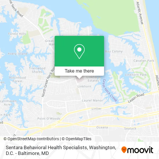Sentara Behavioral Health Specialists map