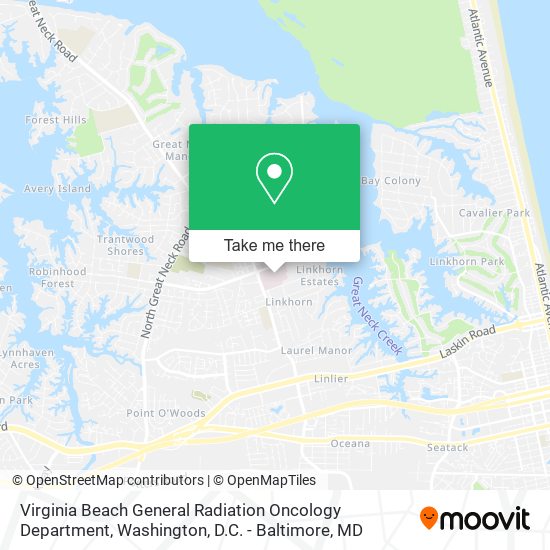 Virginia Beach General Radiation Oncology Department map