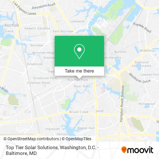 Top Tier Solar Solutions map