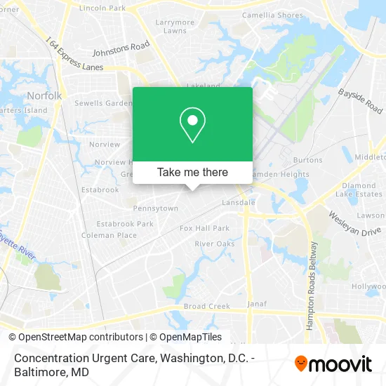 Mapa de Concentration Urgent Care